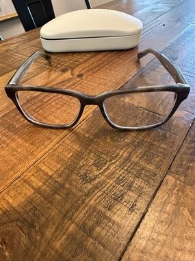 Warby Parker Nash 150 Eyeglasses Gray Rectangular Frames 55-17-145